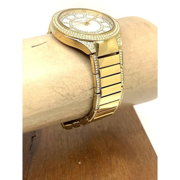 Michael Kors Women's Watch MK3312 Kerry Mother of Pearl Quartz Gold Gemmed 37mm - Picture 11 of 13